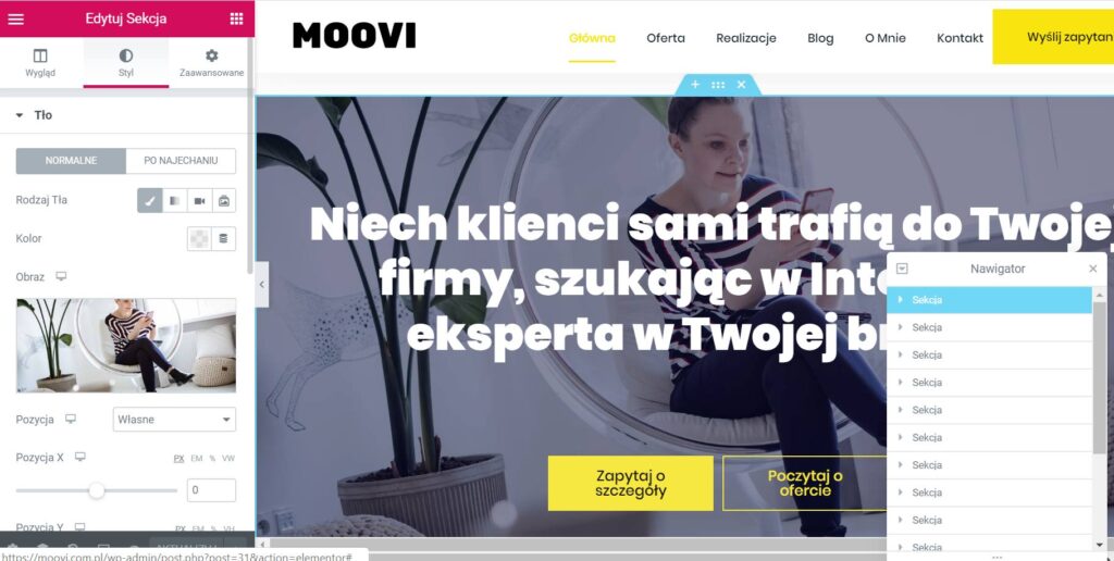 elementor wordpress screen strony internetowe dla firmy na szablonie