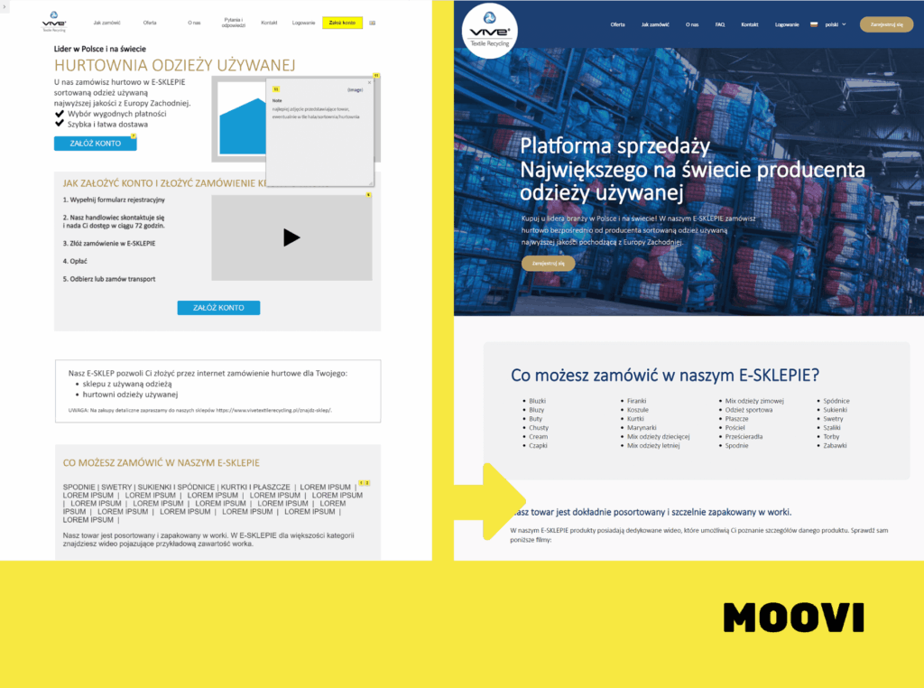 makieta landing page B2B VIVE
