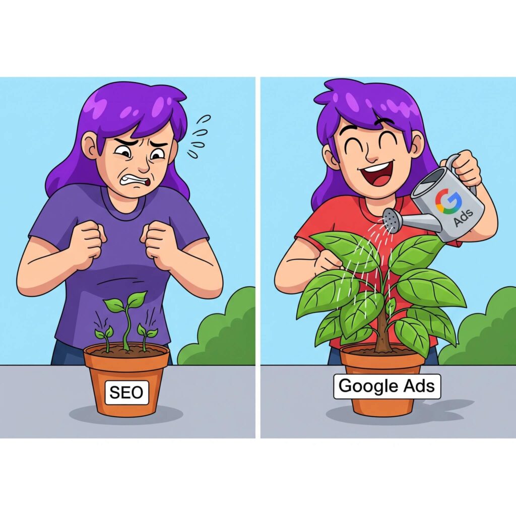 pozyskiwanie leadów b2b google ads vs SEO