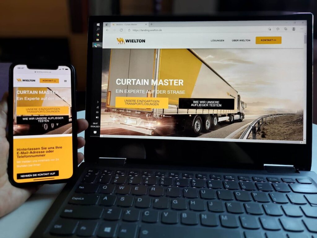 landing page examples Wielton realizacje Moovi