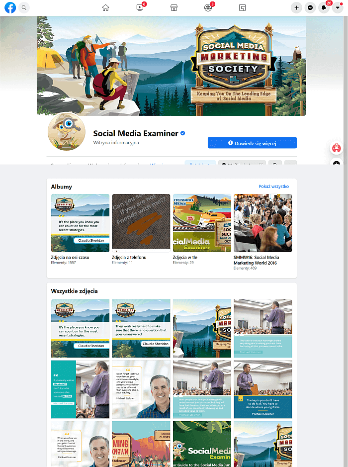 strona firmowa facebook przyklady filmy i zdjęcia