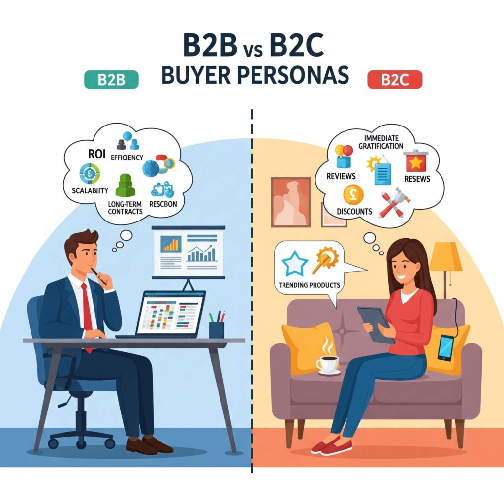 Różnice między buyer persona B2B a B2C