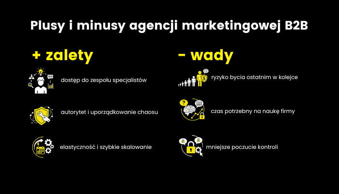 plusy i minusy agencji marketingowej B2B