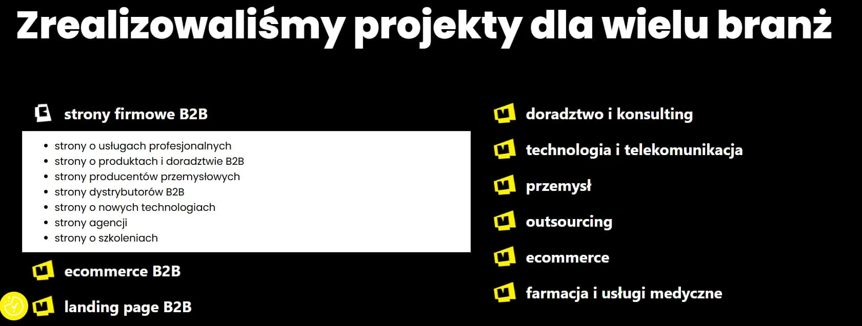 doświadczenie i specjalizacja na landing page